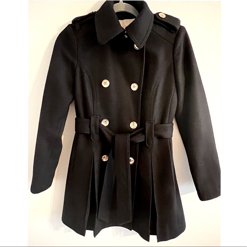 Michael Kors black coat with gold buttons